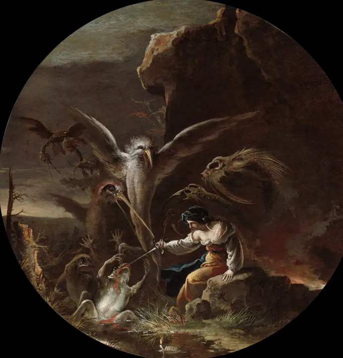 Escenas de brujería, Mañana, Salvator Rosa