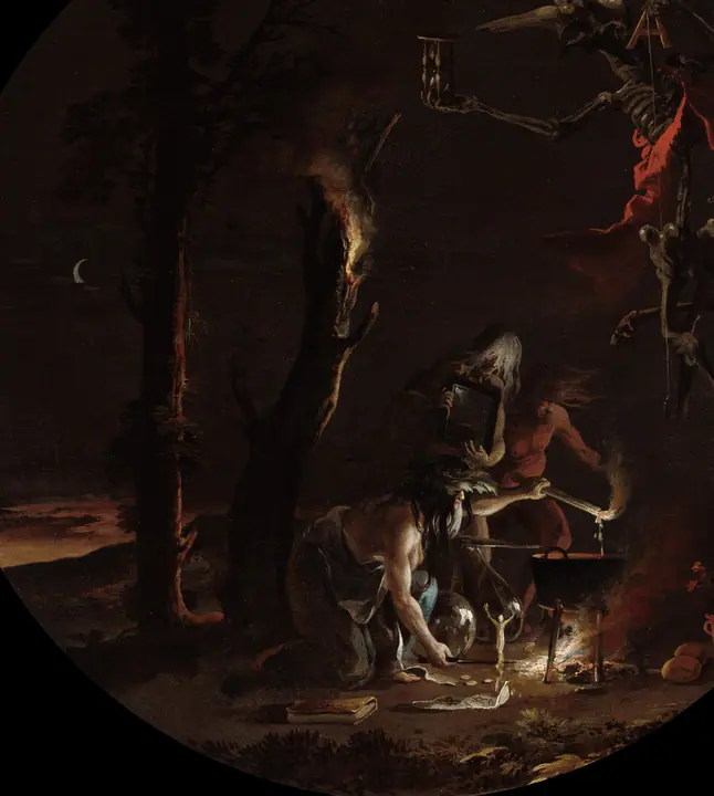 Escenas de brujería, Tarde, Salvator Rosa