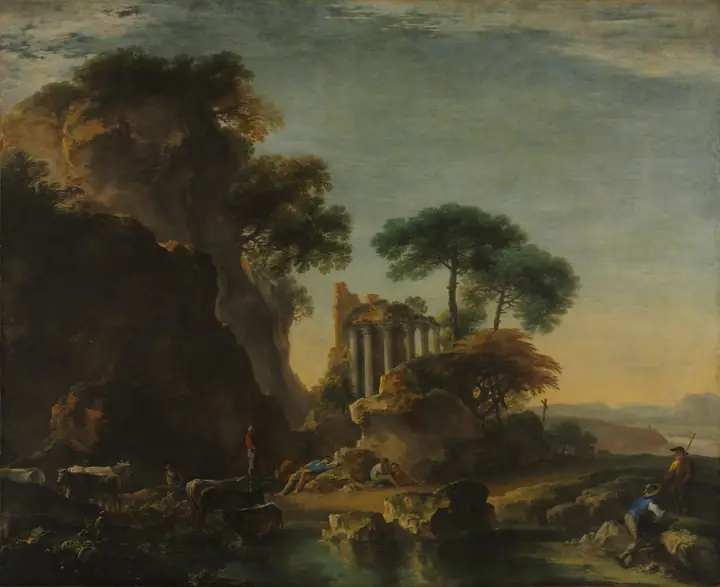 Ruinas en un paisaje rocoso, Salvator Rosa