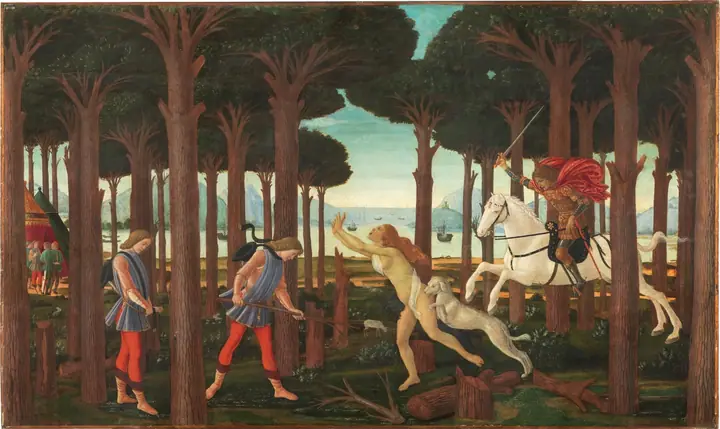Historia de Nastagio degli Onesti IV, Sandro Botticelli