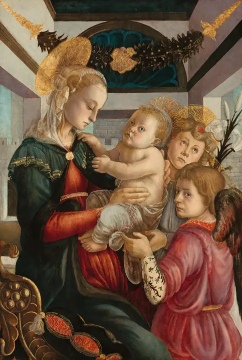 Madonna con el Niño y ángeles, Sandro Botticelli