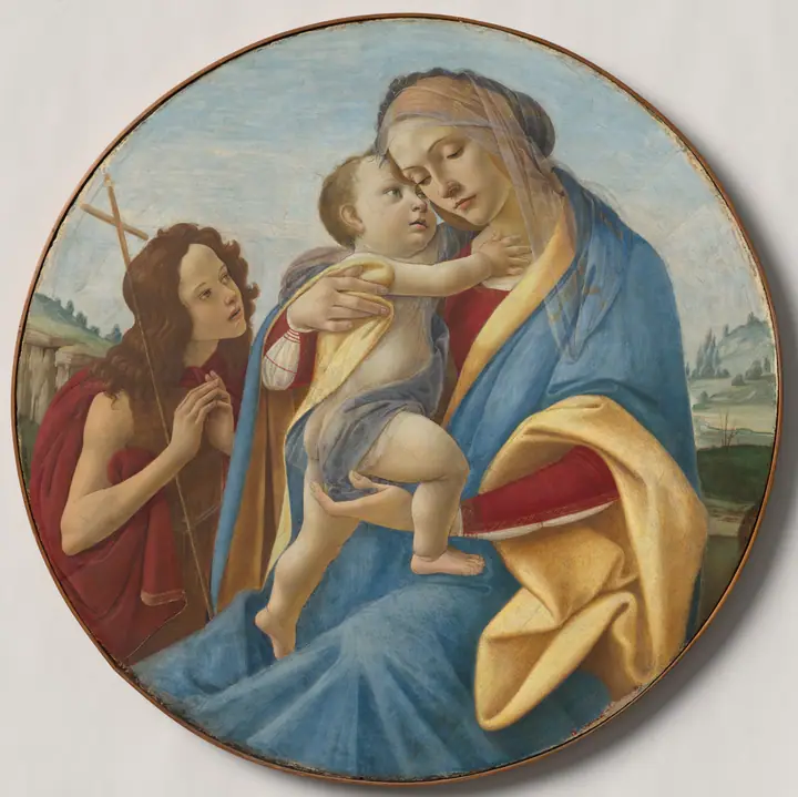 Virgen con el Niño y el joven San Juan Bautista, Sandro Botticelli