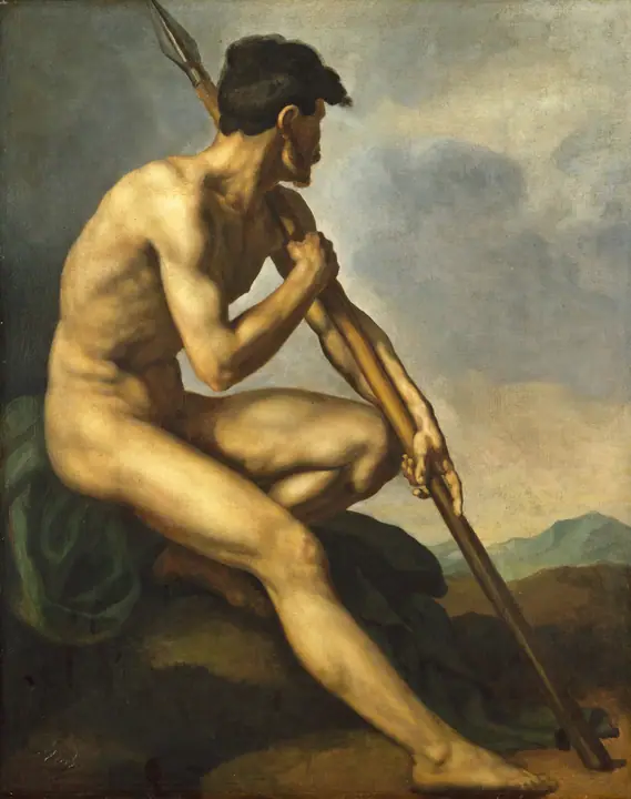 Guerrero desnudo con una lanza, Théodore Géricault