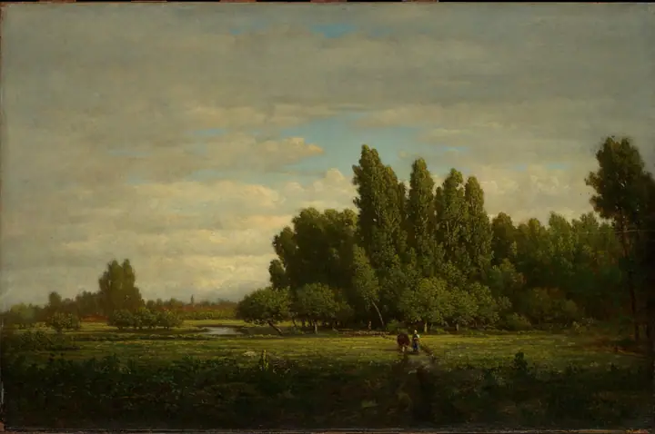Un prado bordeado de árboles, Théodore Rousseau