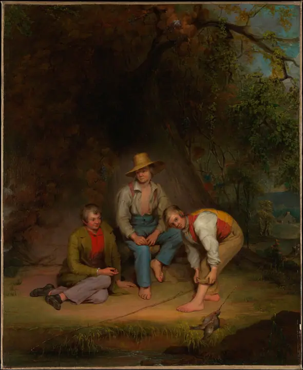 Niños pescando, Thomas Le Clear