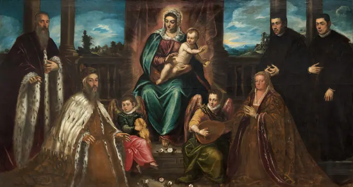 El dux Alvise Mocenigo y su familia ante la Virgen con el Niño, Tintoretto