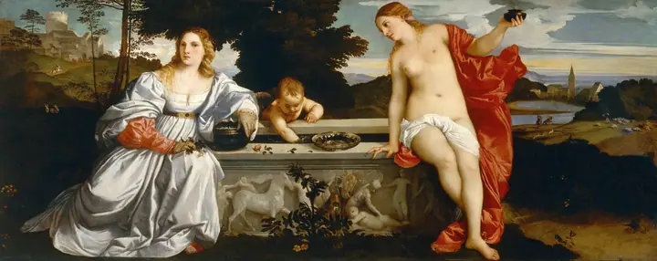 Amor sacro y amor profano, Tiziano Vecellio
