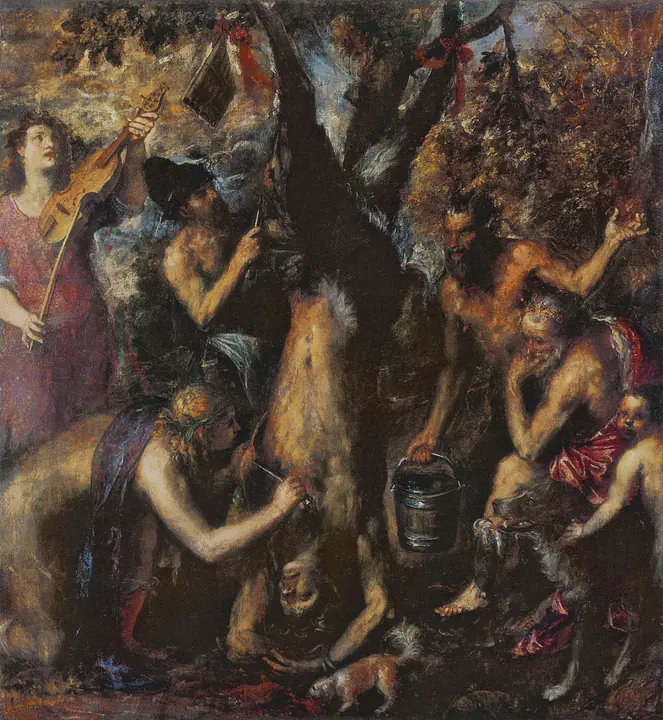Apolo y Marsias, Tiziano Vecellio