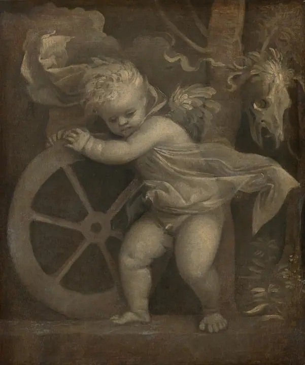 Cupido con la rueda del tiempo, Tiziano Vecellio