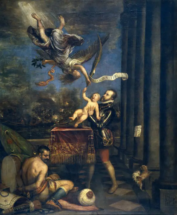 Felipe II ofreciendo al cielo al infante don Fernando, Tiziano Vecellio