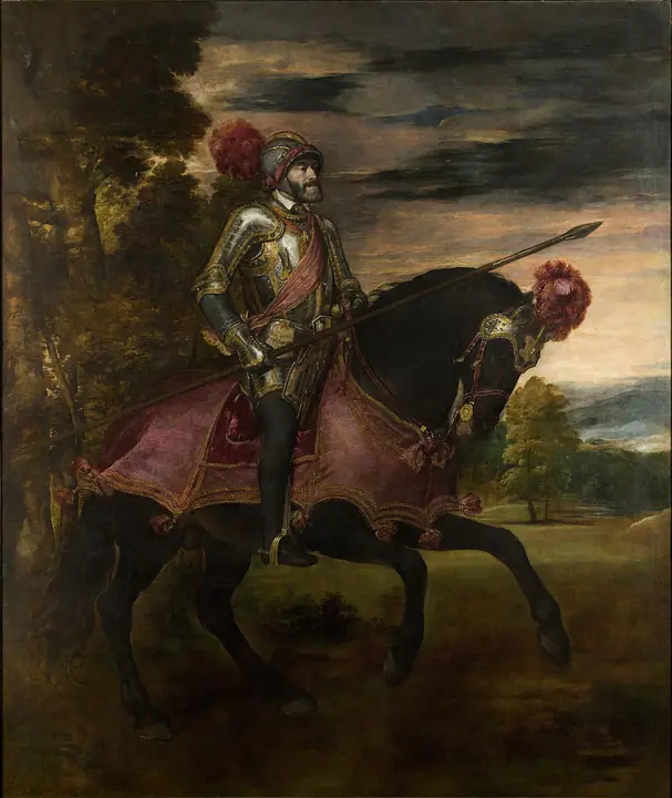 Retrato de Carlos V a caballo, Tiziano Vecellio