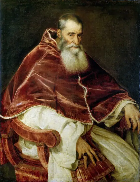 Retrato de Paulo III sin gorro, Tiziano Vecellio