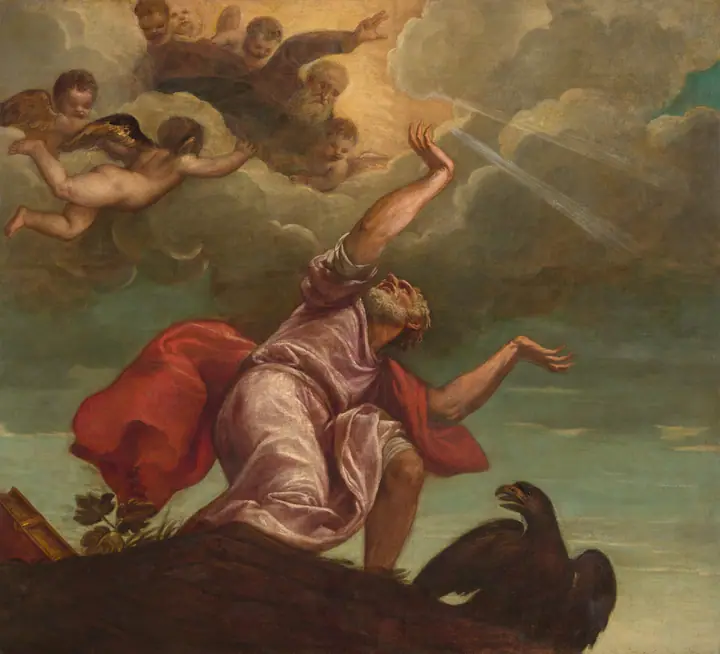 San Juan Evangelista en Patmos, Tiziano Vecellio