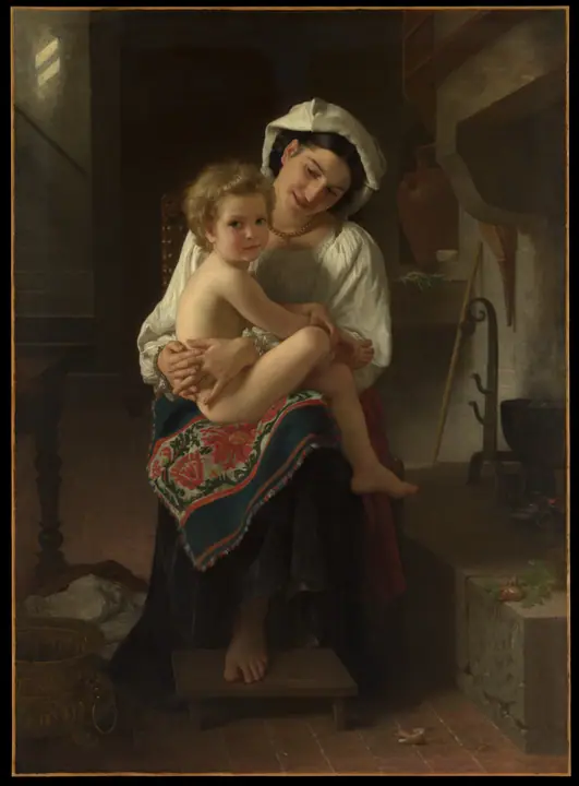 Joven madre contemplando a su hijo, William-Adolphe Bouguereau