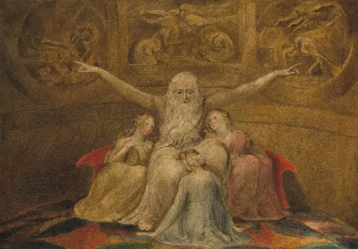 Job y sus hijas, William Blake