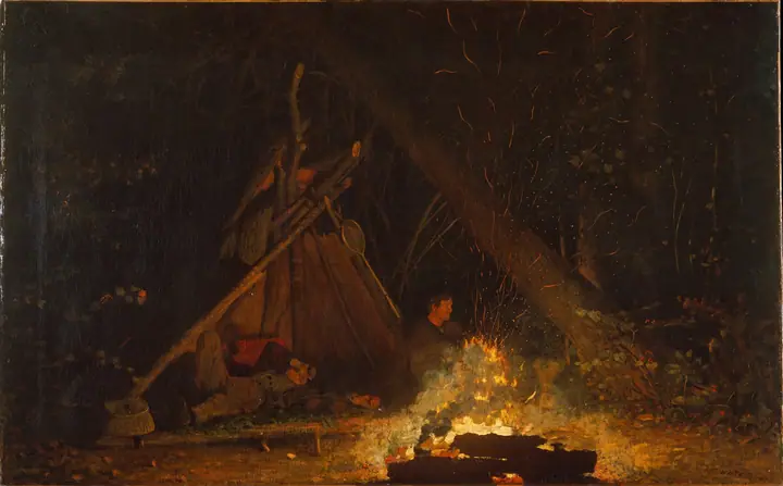 Fogata de campamento, Winslow Homer
